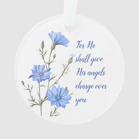 Psalm 91  He Shall Give His Angels Inspirational Ornament (voorkant)