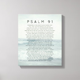 Psalm 91 Kuststrand Waves Canvas Afdrukken