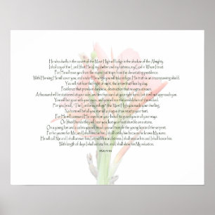 Psalm 91 Lily Bloem Mijn God is wie ik vertrouw Poster