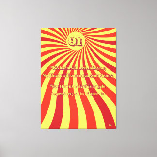 Psalm 91 No Harm Retro Zomer Zonnebrand Canvas Afdruk