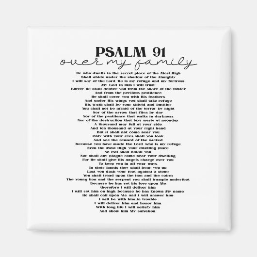 Psalm 91 over je familie magneet (Voorkant)