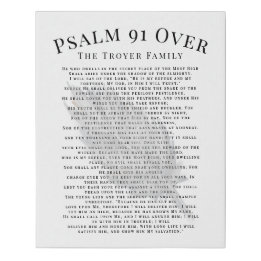 Psalm 91 Over Uw Familienaam Veer Schriftuur Imitatie Canvas Print