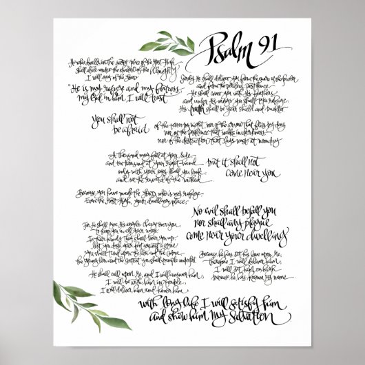 Psalm 91 poster HANDLEIDING | Bescherming van de b (Voorkant)
