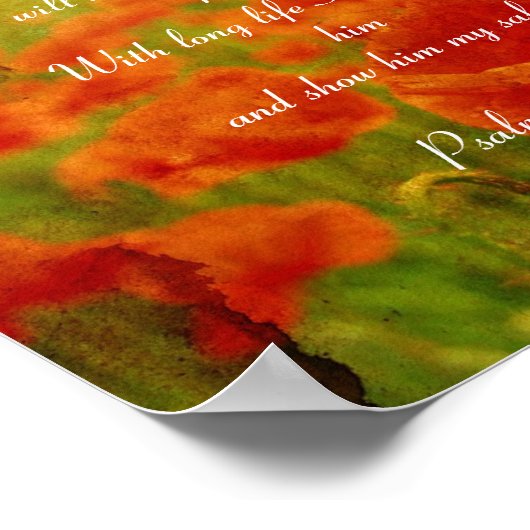 Psalm 91 poster van rode papaver (Hoek)