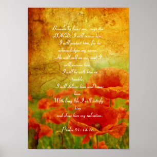 Psalm 91 poster van rode papaver