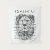 Psalm 91 Rustic Bold Bearded Lion Face Wandkleed (Voorkant)