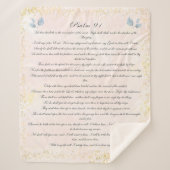 Psalm 91, Schrift & Eucalyptusbladeren, Blush Sherpa Deken (Voorkant)