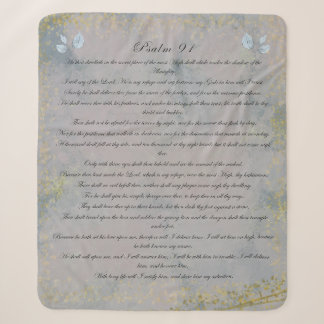 Psalm 91, Schrift & Eucalyptusbladeren, groen Sherpa Deken