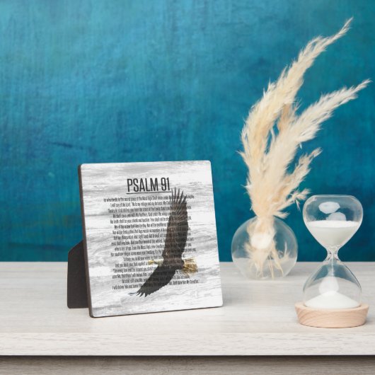 Psalm 91 Soaring Eagle Scripture Rustic Wood Fotoplaat (Insitu)