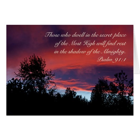 Psalm 91 Those who dwell in the secret place, card (Devant horizontal)