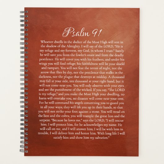 Psalm 91 voor bescherming planner (Voorkant)