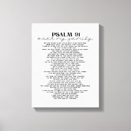Psalm 91 Wall Decor over je familie Canvas Afdruk