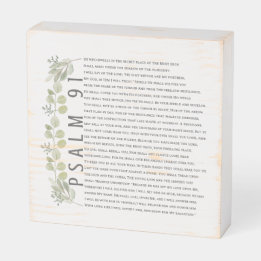 Psalm 91 Waterverf Eucalyptus Schrift Christelijk Houten Kist Print