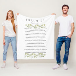 Psalm 91-Waterverf laat uw kind op maat over Fleece Deken