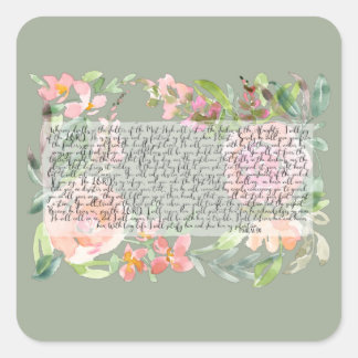 Psalm 91 waterverf vierkante sticker