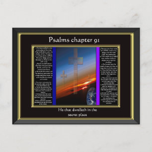Psalm 91 Zwart Lijst Briefkaart