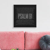 Psalm 91 zwart-witscripts Modern Wall Art Canvas Afdruk (Insitu (Woonkamer))