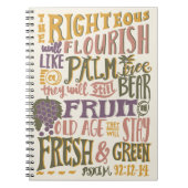 Psalm 92:12-14  handschrift Bijbelvers Notitieboek (Voorkant)