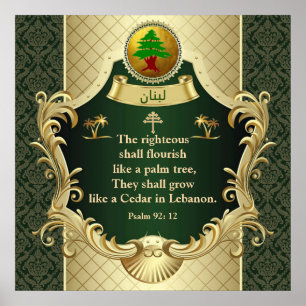 Psalm 92:12 Maronitische Kerk Ceder van Libanon Poster
