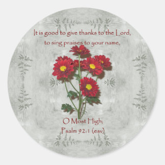 Psalm 92:1 ~ Geef Bedankt aan de Heer Ronde Sticker