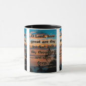 Psalm 92:5 KJV Bijbelvers Pic Two-Tone Mok (Midden)