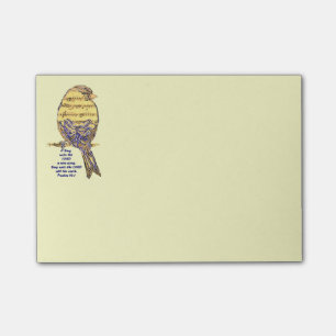 Psalm 96:1 Sing the Lord Psalm Song Bird Music Art Post-it® Notes