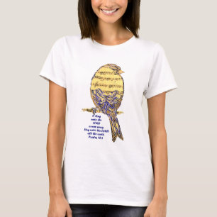 Psalm 96:1 Zing voor de Heer Psalm Zangvogel T-shirt
