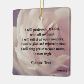 Psalm 9:1-2 Roos Bijbelversie Keramisch Ornament (Links)