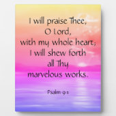 Psalm 9:1 Plaque Fotoplaat (Voorkant)