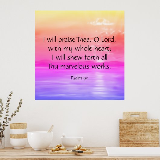 psalm 9:1 poster (Keuken)