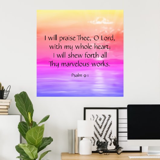 psalm 9:1 poster (Thuiskantoor)