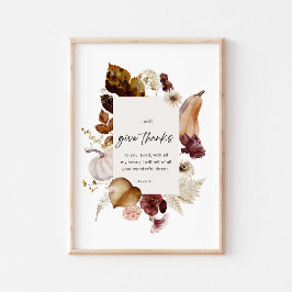 Psalm 9:1 Scripture Poster – Give Thanks Christian