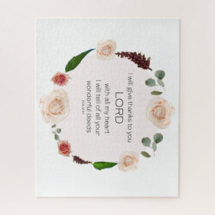 Psalm 9, zal al uw wonderbaarlijke Dingen Floral v Legpuzzel