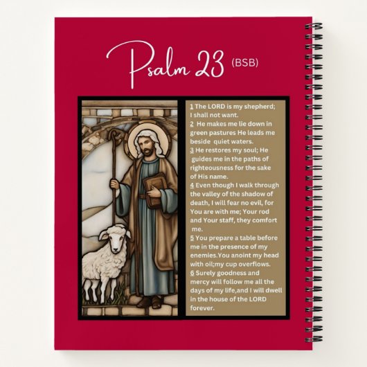 Psalm Bericht - Psalm 23 - 8.5 x 11 - Spiraal Notitieboek (Achterkant)