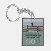 Psalm Bericht - Psalm 46-10 - Vierkant Acryl Sleutelhanger (Voorkant Links)