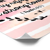 Psalm Bijbeltekst Waterverf Roze Was Christelijk Poster (Hoek)