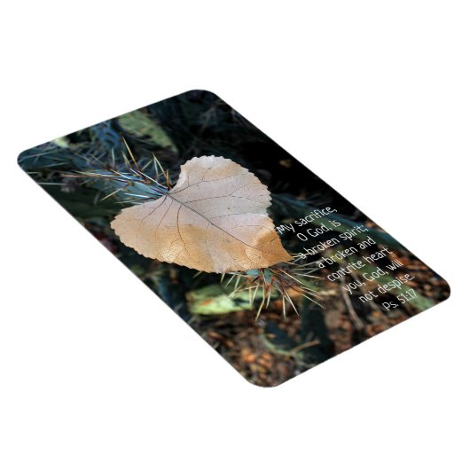 Psalm Broken en Contrite Heart Leaf Magnet Magneet (Rechterzijde)