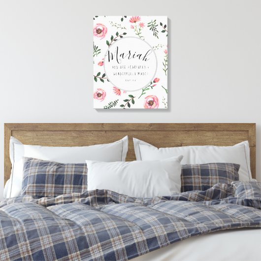 Psalm Fearully and Wonderful Made Psalm Poster Canvas Afdruk (Insitu (Slaapkamer))
