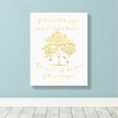 Psalm Laat het Veld & Bomen Zingen/Verheug u op de Canvas Afdruk (Insitu (Houten vloer))