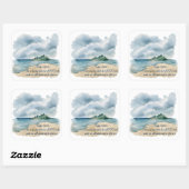 Psalm The Day Cloudy Beach Scene Vierkante Sticker (Vel)