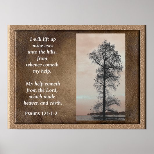 Psalmen 121:1-2 ~Sla mijn ogen op~ Kunstprint Poster (Voorkant)