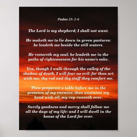 Psalmen 23: 1-6 poster (Voorkant)