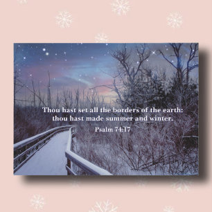 Psalmen Bijbel Verse Winter Twilight Sky Woodlands Feestdagenkaart