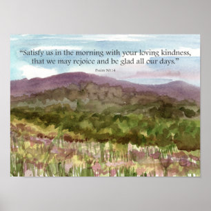 Psalmen Schrift Woestijn Berg Landschap Bloemen Poster
