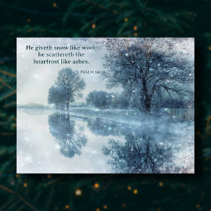 Psalmen Verse Sneeuwboompjes Bevroren Vijver Kerst Feestdagenkaart