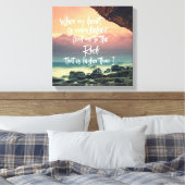 Psalmen: Wanneer mijn hart overweldigd bijbel vers Canvas Afdruk (Insitu (Slaapkamer))