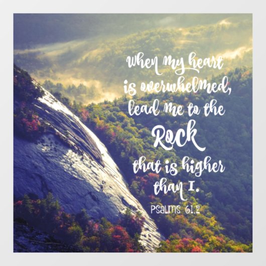 Psalmen: Wanneer mijn Hart Overweldigd Vers is Raamsticker (Vel)