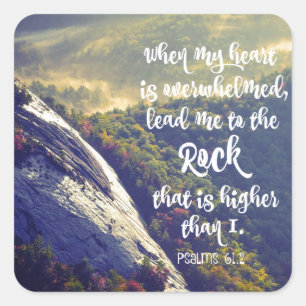 Psalmen: Wanneer mijn Hart Overweldigd Vers is Vierkante Sticker
