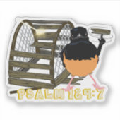 Psalmen — Witte gerompte Shama Sticker (Voorkant)