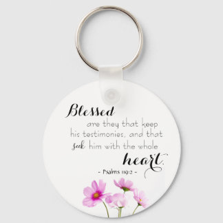 Psalms 119:2 Christelijke Sleutelhanger met script